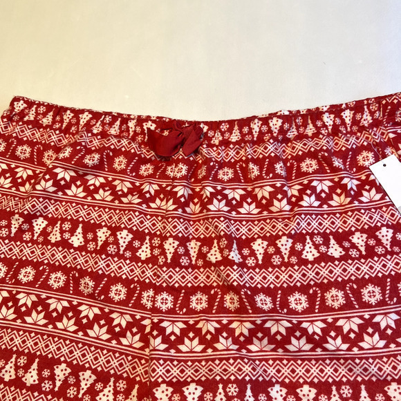 BP Holiday Pajama Shorts Christmas Trees Fair Isle Print Red White 1X - Picture 6 of 11